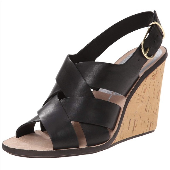 Woven Genuine Leather Cork Wedge Sling Sandal - Picture 10 of 11